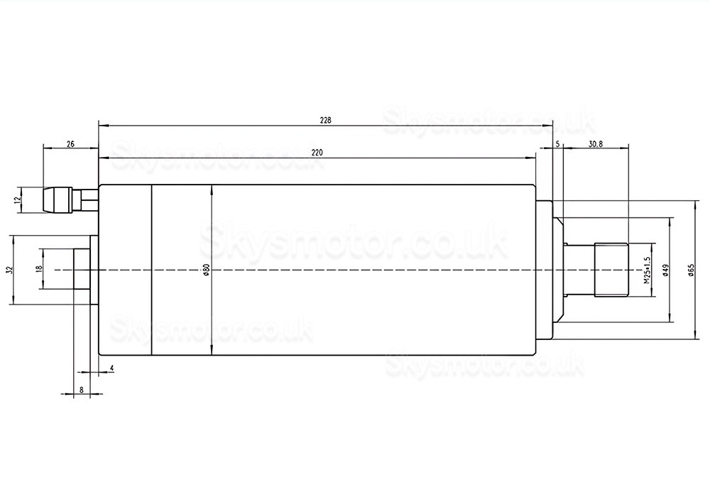 Water Cooled CNC Spindle Motor JGD-80C3-2.2KW 110V/220V/380V 2.2kW 24000RPM ER20 Collet 400Hz